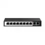 Switch PoE Extralink CERES 8x 100Mb/s PoE/PoE+, 2x RJ45 Uplink 100Mb/s, 96W