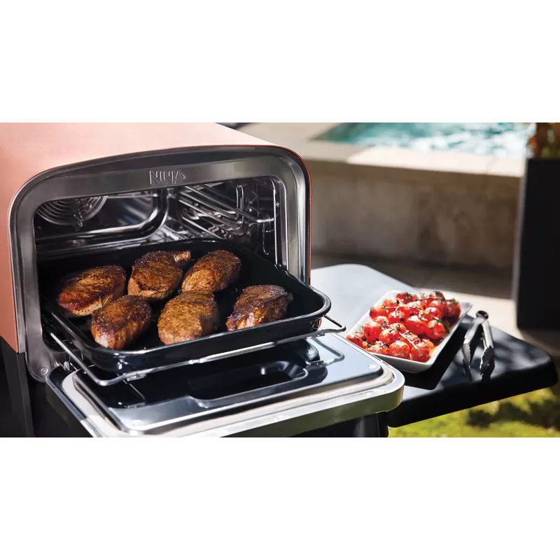 Ninja Woodfire OO101EU forno elétrico de exterior, forno de pizza e fumeiro, 2400 W