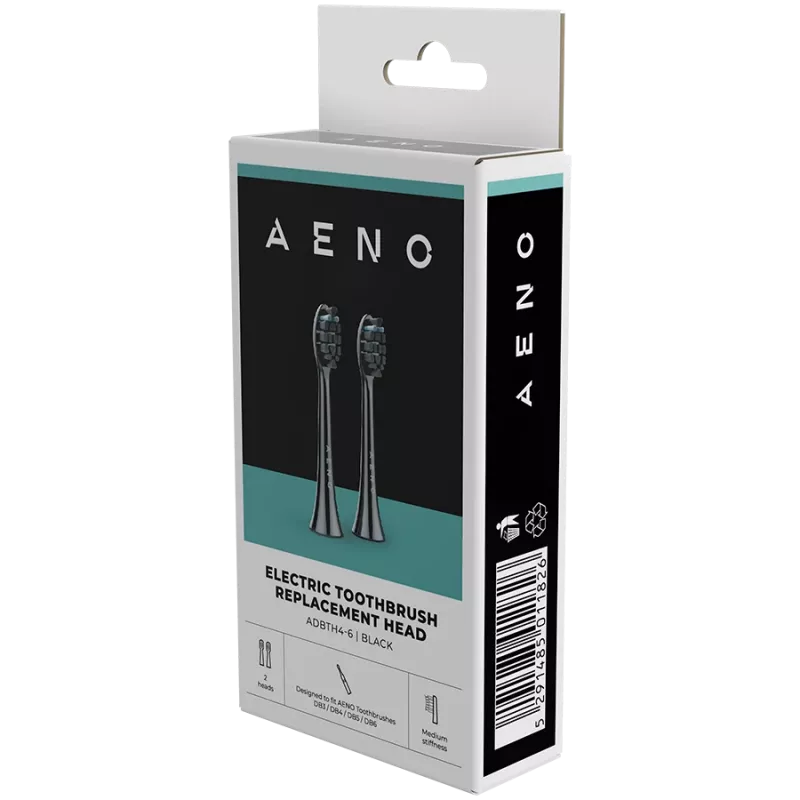 Cabeças de escova de substituição AENO, Preto, cerdas Dupont, 2 unid. no conjunto (para ADB0004/ADB0006 e ADB0003/ADB0005)
