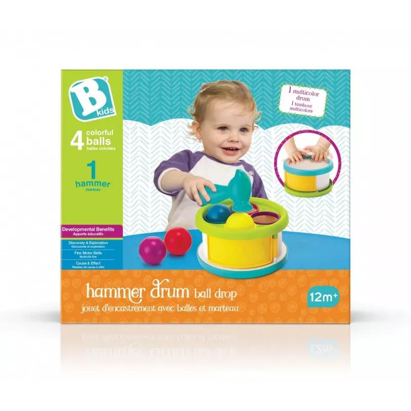 Brinquedo martelo com bolas B-kids 1164883N com bolas coloridas e sons musicais