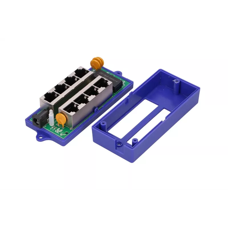 Injetor PoE Extralink Gigabit 4 Portas, 4x 1000Mb/s RJ45, 48V, azul/preto