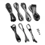 Kit de cabos CableMod C-Series PRO ModMesh 12VHPWR para Corsair RM, RMi, RMx (etiqueta preta) – preto/branco