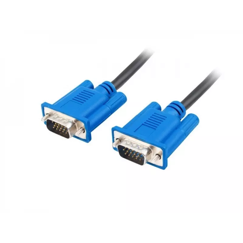 Cabo VGA (D-Sub) LANBERG CA-VGAC-10CU-0050-BK – 5 m, macho a macho, ferrite, bainha de PVC