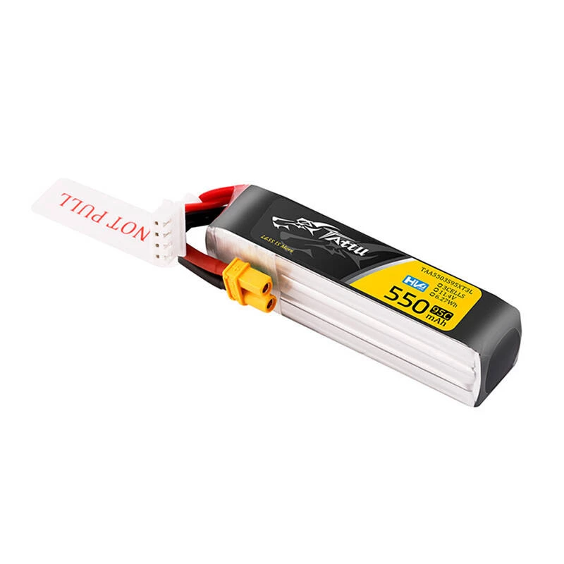 Bateria Tattu 3s 550mAh 95C 11.4V HV Lipo com ficha XT30 conector Long-Pack