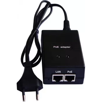 Injetor PoE extra digital POE-004 1 canal 48V 15W para alimentação de dispositivos individuais via Ethernet