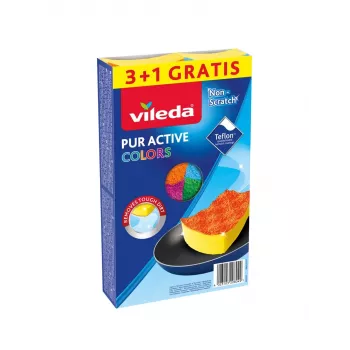 Esponja Vileda Pur Active Colors 4 unid.