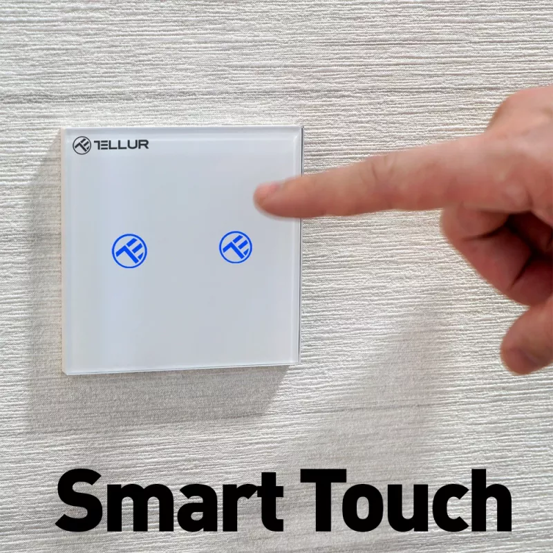Interruptor inteligente WiFi Tellur SS2N — 2 portas, 1800 W no total, 10 A por canal