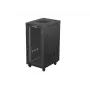 Armário de rede LANBERG 19 polegadas 24HE 600x800 mm preto com porta de vidro e recorte para LCD (flat Pack) v2