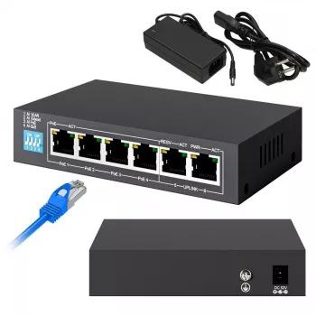 Switch não gerido Extralink EUROS V2 4x 100Mb/s PoE/PoE+