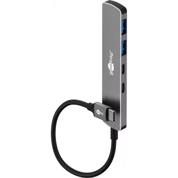 Goobay hub USB slim de 4 portas USB-C para/USB-A 5 Gbit/s - -conector macho USB 3.2> (79159)