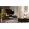 Móvel de TV Cama Meble CORTINA 180x40x60 cm preto com lareira preta