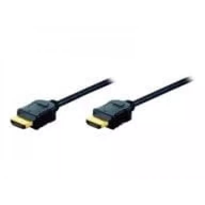 Cabo de ligação HDMI High Speed Assmann, ficha/ficha Tipo A, 10,0 m, com Ethernet, anteriormente HDMI 1.4, UL, preto, dourado (AK-330107-100-S)