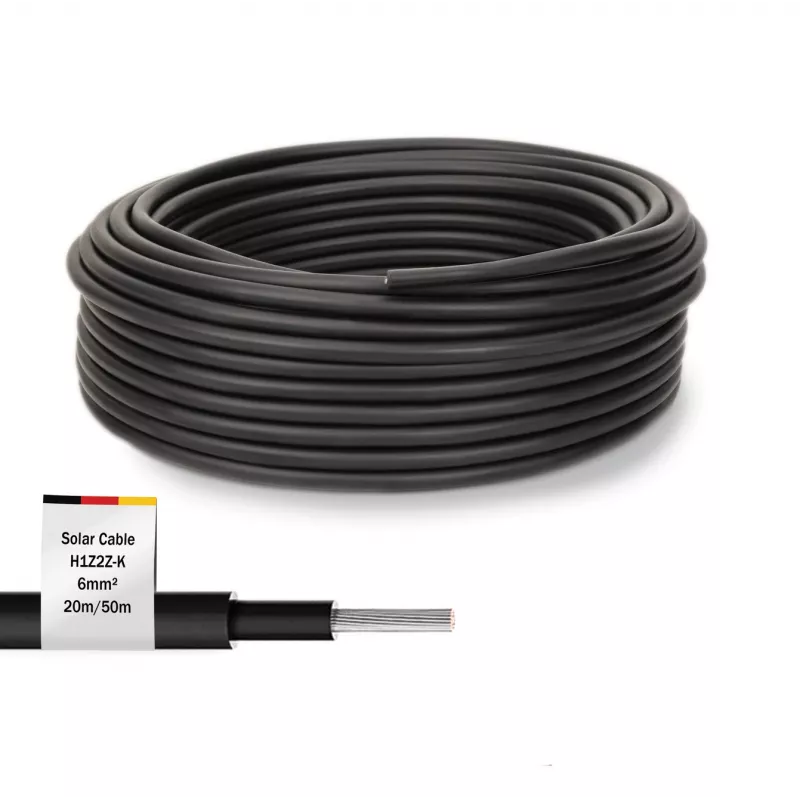 Cabo Digitus DK-SCIC6B-0200 20 m 6 mm² preto resistente aos UV 1500 V DC