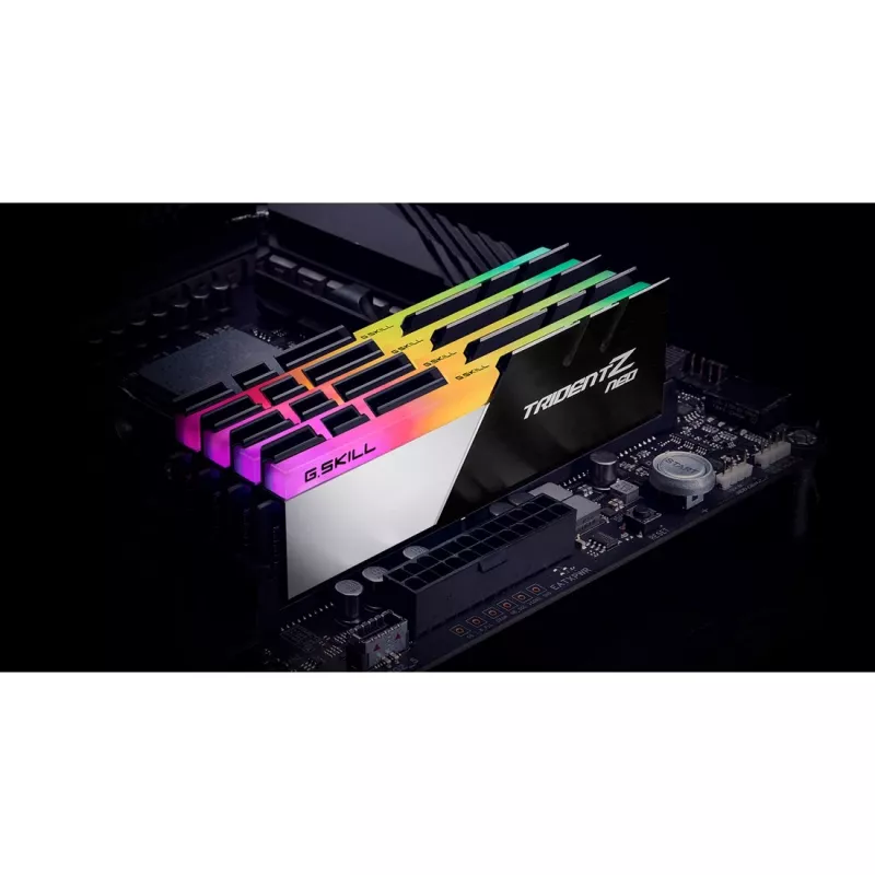 DIMM 64 GB DDR4-3200 (4x 16 GB) Quad-Kit, memória preta/branca, F4-3200C16Q-64GTZN, Trident Z Neo, INTEL XMP