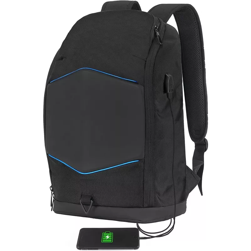 Mochila para portátil Tellur TLL611282 com porta USB e faixa iluminada, preta