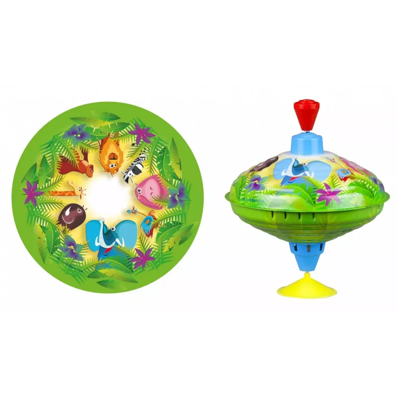 Pião Lena Humming top Wilde Tiere 16 cm — pião de brinquedo de madeira da Lena, 16 cm de diâmetro