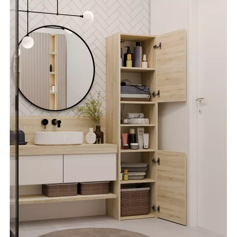 Top E Shop S40 SONOMA móvel de arrumação para casa de banho, carvalho