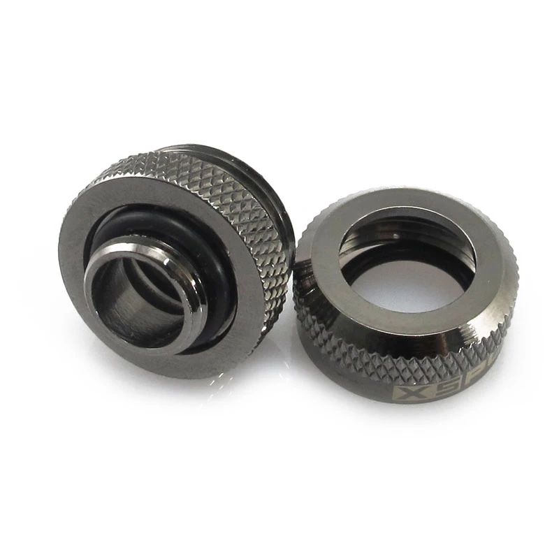 Conector XSPC G1/4 para tubo rígido de 14 mm, preto cromado - 8 unidades