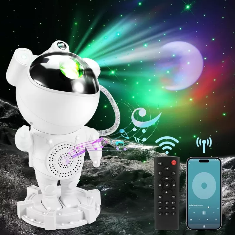 Lâmpada projetor de estrelas Hawk HW-STAR01 com altifalante integrado — projetor de luz de galáxias