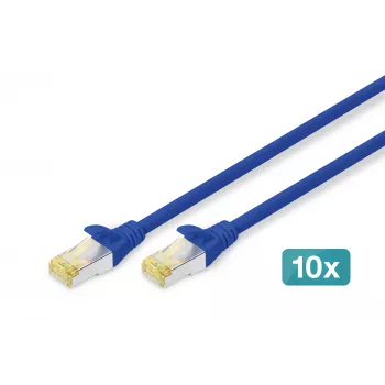Cabo de rede Digitus CAT 6A S/FTP RJ-45 1 m azul