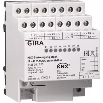 Entrada binária 8 vias KNX 12-8V AC/DC 212800 (212800)