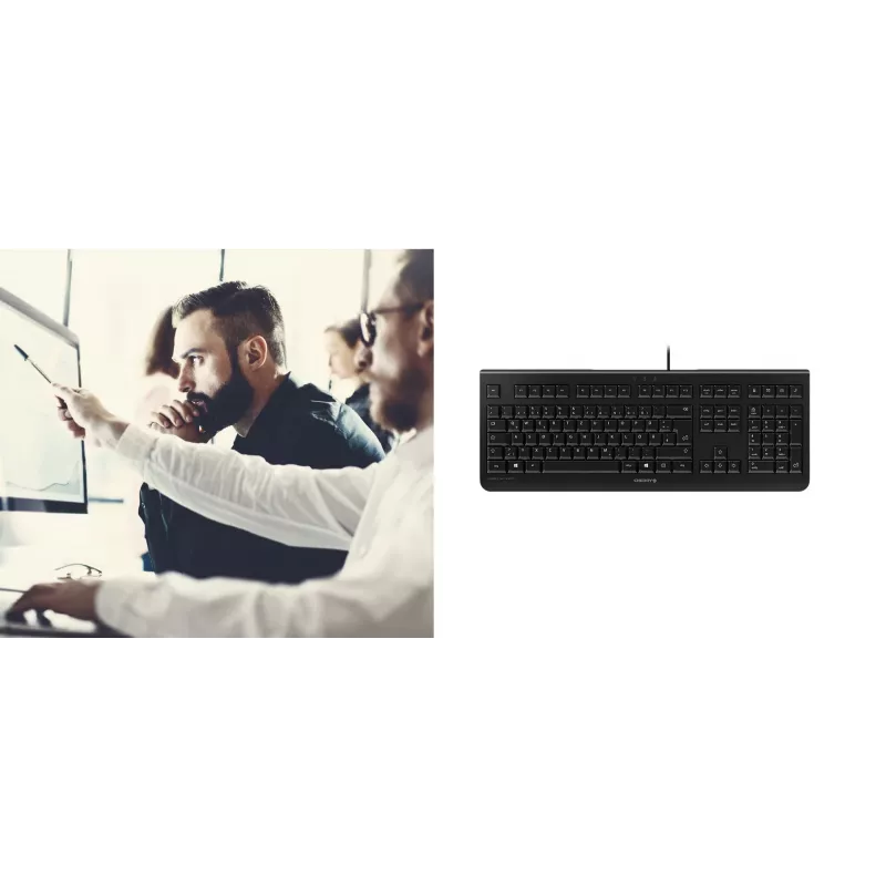 Teclado CHERRY KC 1000 Home USB layout suíço preto