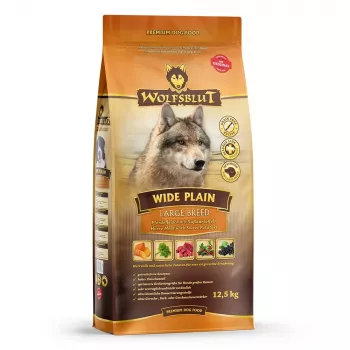 Comida seca para cães Wolfsblut Wide Plain Large Breed — cavalo e batata-doce, 12,5 kg, 24% proteína, 10% gordura