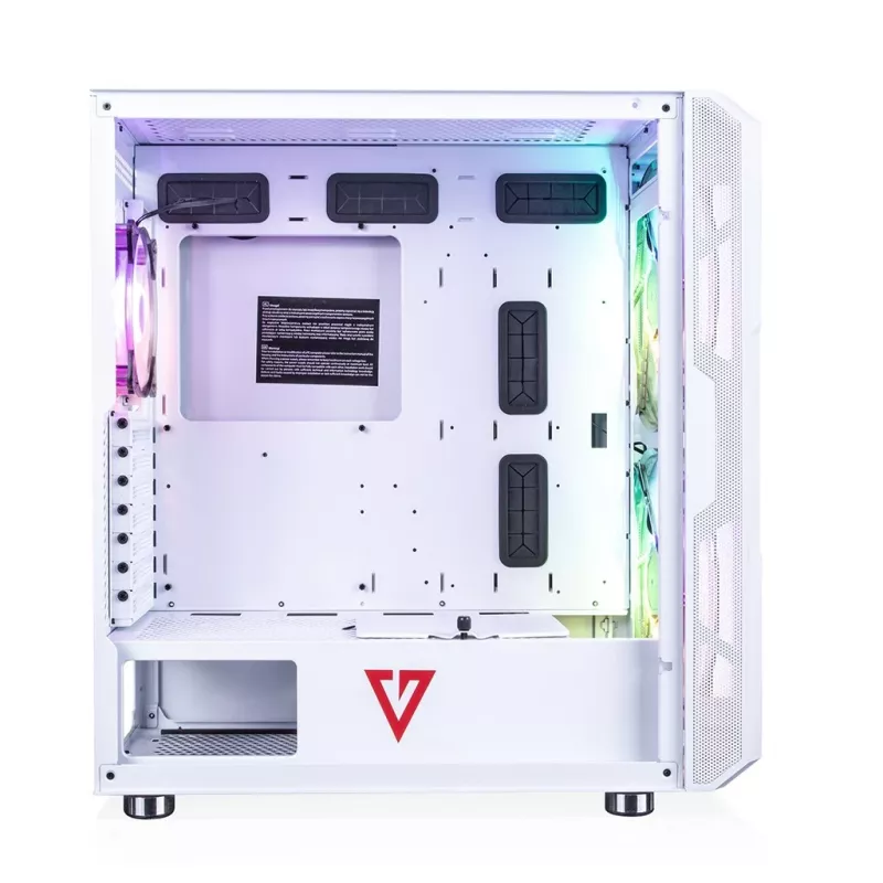 Caixa de PC MODECOM AMIRANI ARGB Midi Tower branca — ATX/ITX, GPU 35 cm, dissipador de CPU 16,5 cm, 2 ventoinhas de 200 mm