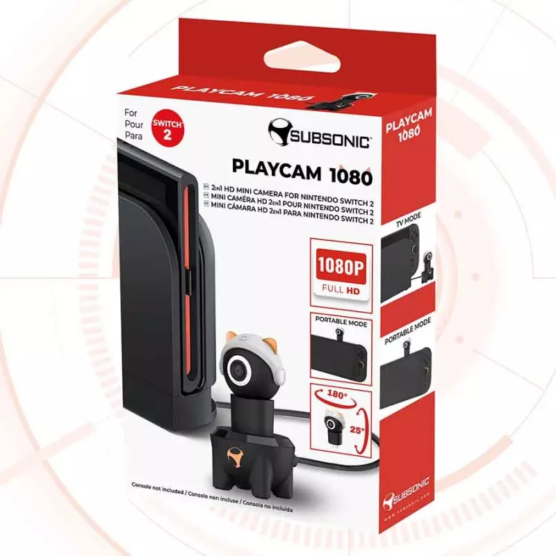 Câmara mini HD 2 em 1 Subsonic Playcam 1080 para Nintendo Switch 2 vermelho