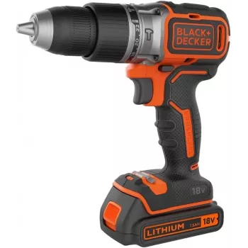 Berbequim com punho de pistola Black & Decker BCD383D2XK-QW 18 V, 2 Ah x2, mandril 13 mm, laranja