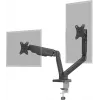 Suporte de mesa Goobay | Suporte para dois monitores com mola a gás | Orientável, inclinável, rotativo | 17-32 inch | Capacidade máxima de carga 9 kg | preto