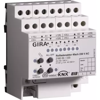 Atuador GIRA 216000 KNX/EIB atuador de estores 4 canais 230VAC REG (216000)
