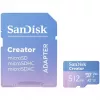 Cartão de memória SanDisk Creator MicroSD 512 GB, velocidades de transferência elevadas até 190 MB/s