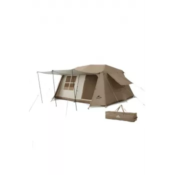 Tenda Naturehike Village 13 Castanho — capacidade 3–4 pessoas, abrigo de campismo exterior