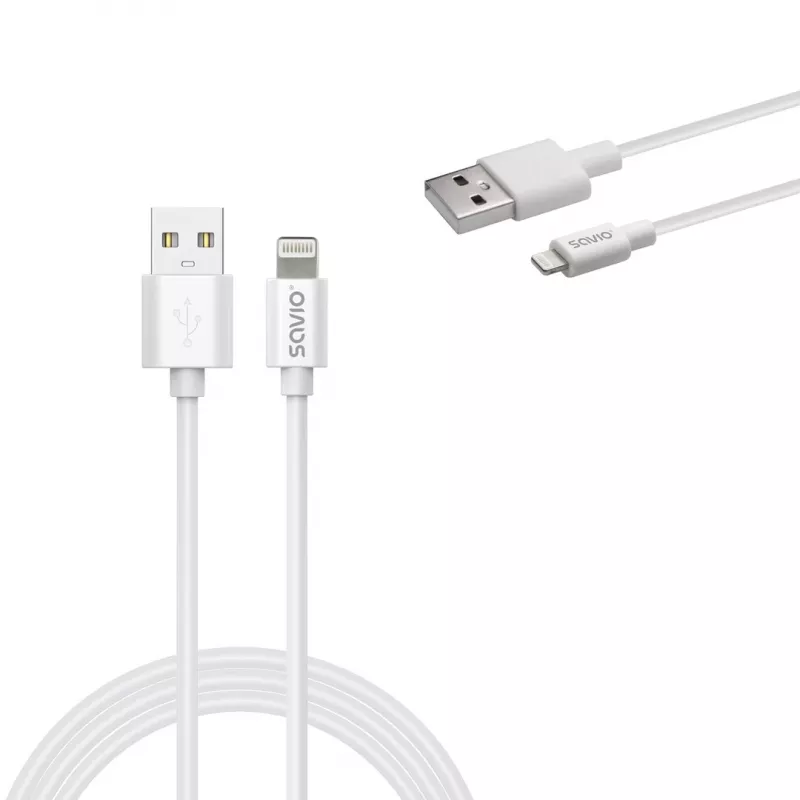 Cabo USB Savio Cl-193 USB 2.0 2 m USB A USB C/Lightning Branco