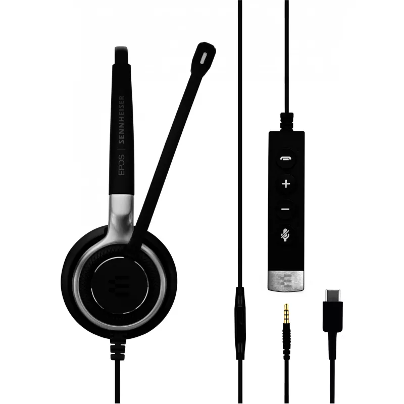 EPOS Sennheiser Headset Impact SC 635 USB-C 3,5mm USBC 3,5mm mono preto prateado (1000669)