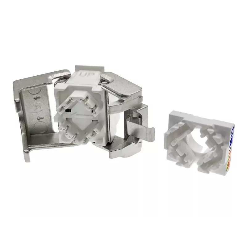 Alantec MB005-1 módulo Keystone RJ45, Cat.6A, STP, sem ferramentas, PoE+, 22-26 AWG