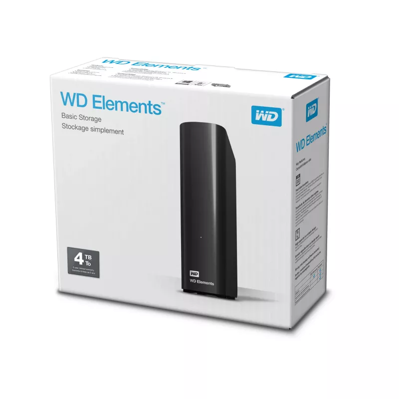 Disco externo Western Digital WD Elements Desktop 4 TB Micro-USB B 3.2 Gen 1 (3.1 Gen 1) preto