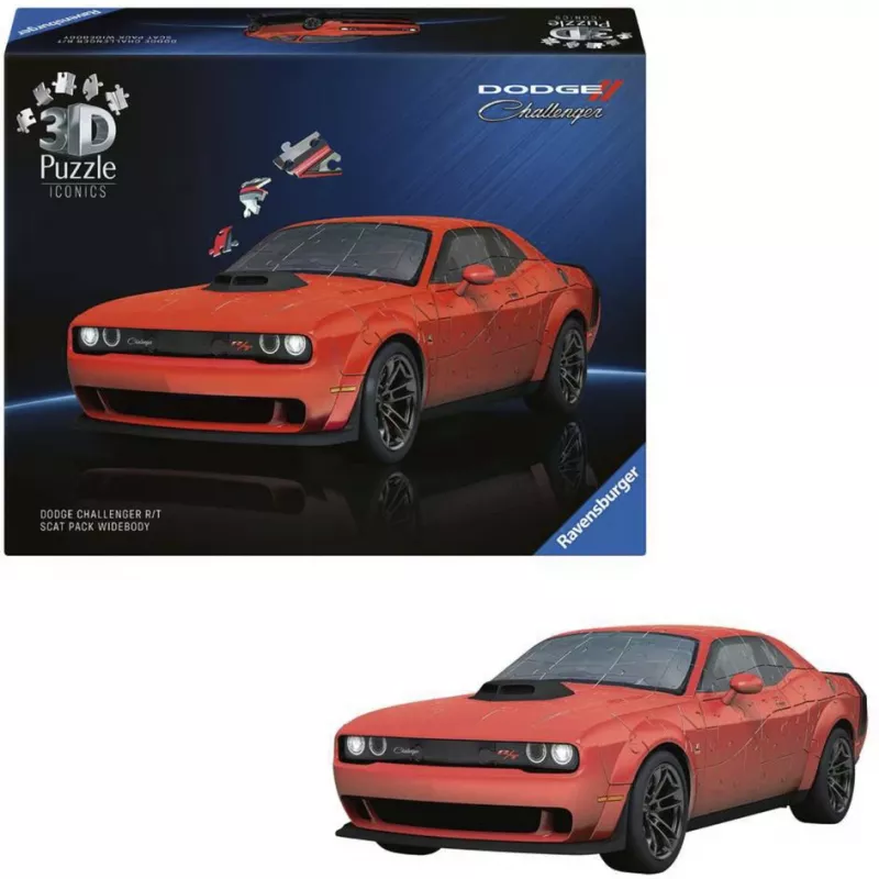 Puzzle 3D Ravensburger Dodge Challenger R/T Scat Pack Widebody – série Iconics, réplica de modelo