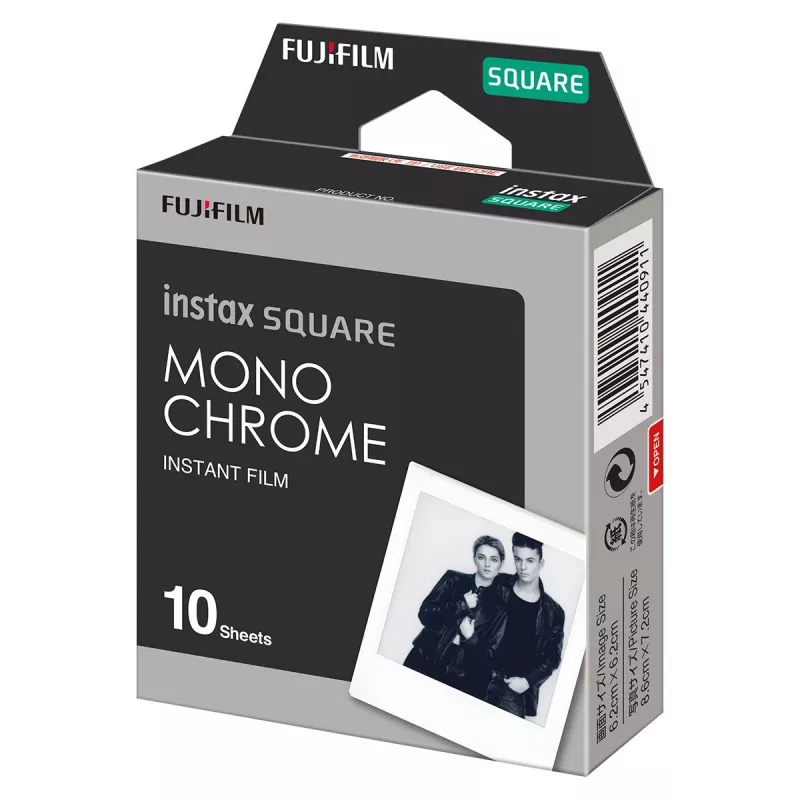 Filme instantâneo Fujifilm Instax Square 10 folhas Monocromático
