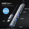 Qoltec 53790 Hub adaptador USB-C 3.1 5em1 | USB-C PD | USB-C | 2x USB 2.0 | USB 3.0