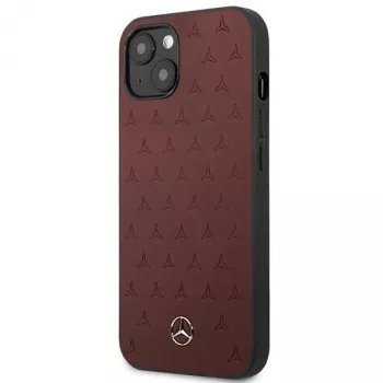 Mercedes MEHCP13SPSQRE iPhone 13 mini 5,4 vermelho/vermelho capa rígida couro padrão estrela