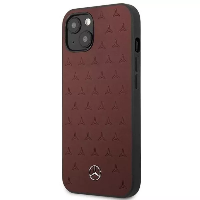 Mercedes MEHCP13SPSQRE iPhone 13 mini 5,4 vermelho/vermelho capa rígida couro padrão estrela