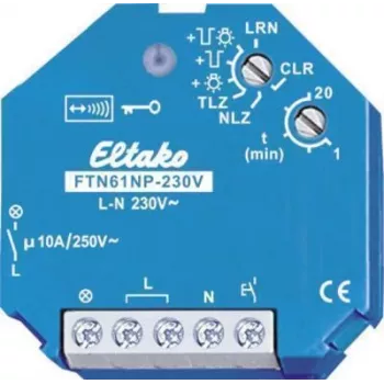 Módulo de relé para calha DIN Eltako FTN61NP-230V 30100130 — 230V AC, capacidade de comutação 16A