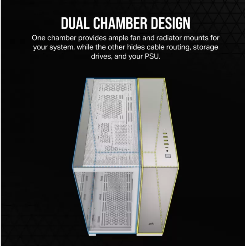 Caixa de computador Corsair CC-9011285-WW midi-tower cinzento, branco
