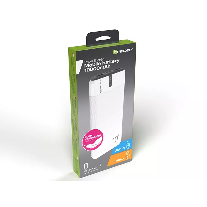 Powerbank EnerGo 10000mAh branco-preto