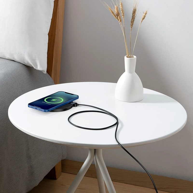 Carregador Baseus CCED000001 para dispositivos móveis auscultadores, smartphone preto USB carregamento sem fios para interior