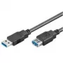 Cabo de extensão USB 3.0 SuperSpeed Wentronic Goobay, preto, 1,8 m – ficha USB 3.0 (Type-A) > conector fêmea USB 3.0 (Type-A) (93998)