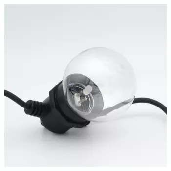 Fio de luzes RealPower 463614 LED 12 lâmpadas branco quente 4,9 m a pilhas (AA)