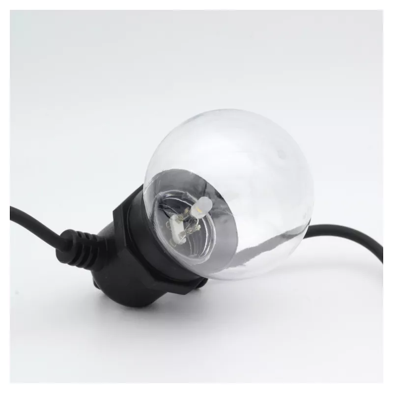 Fio de luzes RealPower 463614 LED 12 lâmpadas branco quente 4,9 m a pilhas (AA)
